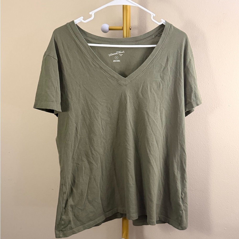 ADD ON $5 Universal Thread Olive V-Neck Tee Casual Basic T-Shirt XL